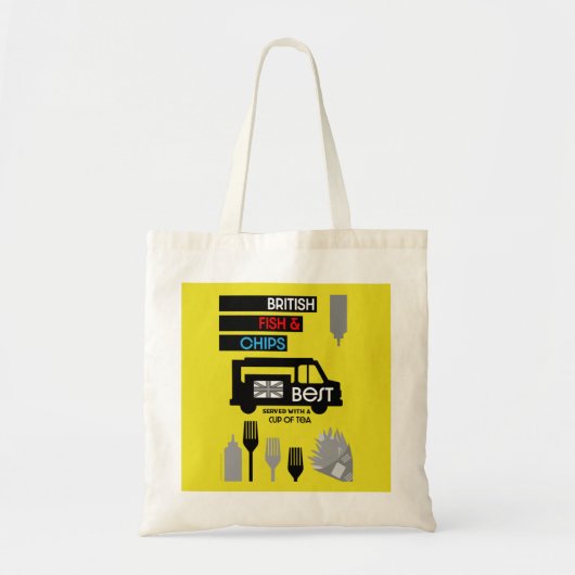 Tote Bag British Classic Fish and Chips (Devant)