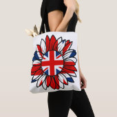 Tote Bag British Flag Sunflower Design Women's (De près)