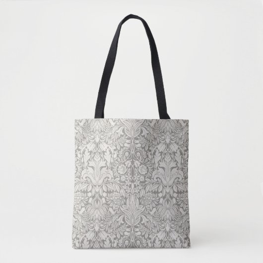 Tote Bag brocade en dentelle blanche élégante (Devant)