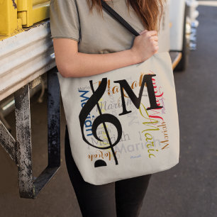 Tote Bag Brochure de note de musique de clef Trek monogramm