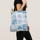 Tote Bag Brochure en patchwork hivernal de Noël (De près)