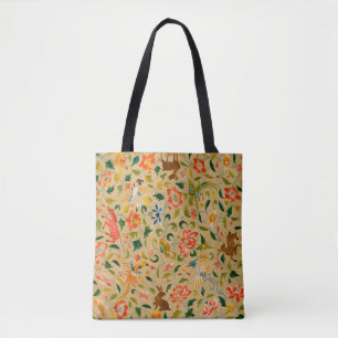 Tote Bag Broderie animale vintage en crewel : Tapisserie an