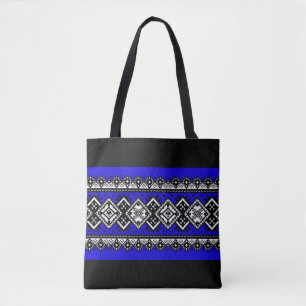 Tote Bag Broderie bleue