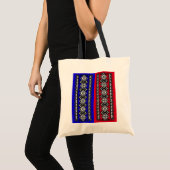 Tote Bag Broderie bleue et rouge (Devant (produit))