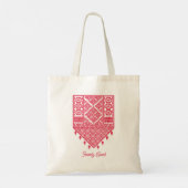 Tote Bag Broderie palestinienne Tatreez design imprimé (Dos)