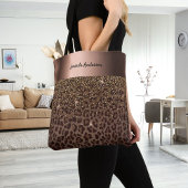 Tote Bag bronze noir brun Empreinte de léopard