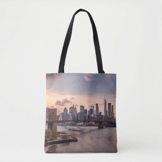Tote Bag Brooklyn Bridge et Lower Manhattan (Devant)