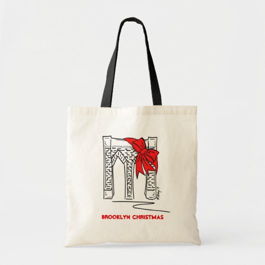Tote Bag Brooklyn Bridge Noël New York (Devant)