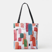 Tote Bag Brosse à Doodle : Bleu orange (Dos)