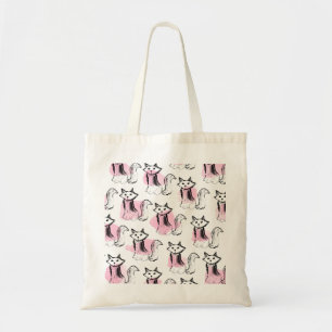 Tote Bag Brosses d'aquarelle rose noire