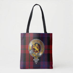 Tote Bag Broun Tartan & Badge