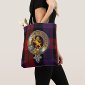 Tote Bag Broun Tartan & Badge (De près)