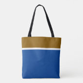 Tote Bag Brown Blanc Doré Moderne Sur Bleu Profond (Dos)