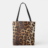 Tote Bag Brown Crème léopard animal (Dos)