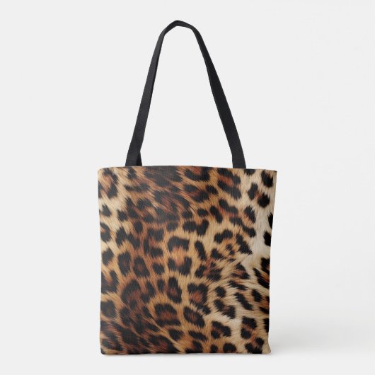 Tote Bag Brown Crème léopard animal (Dos)