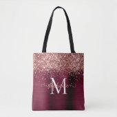 Tote Bag Brown Faux Parties scintillant Girly Glam Burgundy (Devant)