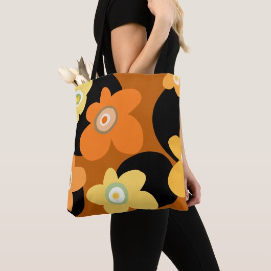 Tote Bag Brown floral (De près)