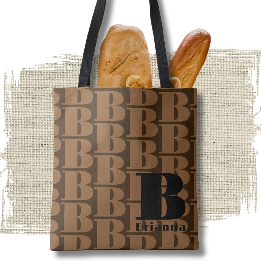 Tote Bag Brown noir Elegant Designer Motif Monogram