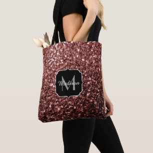 Tote Bag Brown Rouge faux Parties scintillant scintille Mon