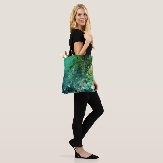 Tote Bag Bruit vert Abstrait (Sur le modèle)