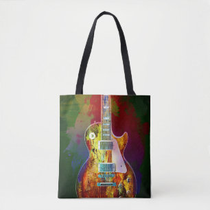 Tote Bag Bruits de la musique. Guitare colorée