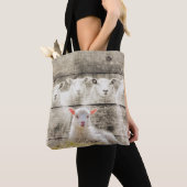 Tote Bag Brûlure d'agneau de bébé à mouton rustique (De près)