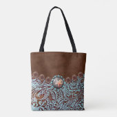 Tote Bag brun turquoise western pays à outils cuir (Dos)