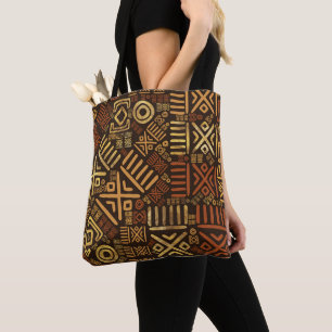 Tote Bag Bruns africains ethniques et or #6 de modèle