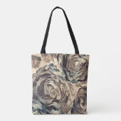 Tote Bag Brush art Abstrait texturé rose imprimé brun beig (Dos)
