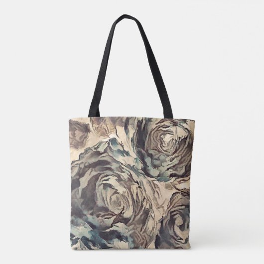 Tote Bag Brush art Abstrait texturé rose imprimé brun beig (Dos)