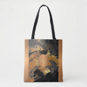 Tote Bag Brush art moderne traits gris or monogrammed (Devant)