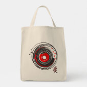 Tote Bag Brush Peint Vinyl Record Avec Le Mot Amour (Dos)