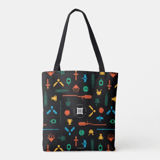 Tote Bag Brutalist HOGWARTS™ House Crests Pattern (Dos)