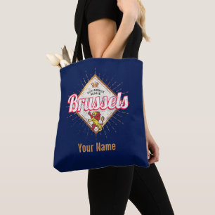 Tote Bag Bruxelles Europe Capital Belgique Retro Lion Vinta