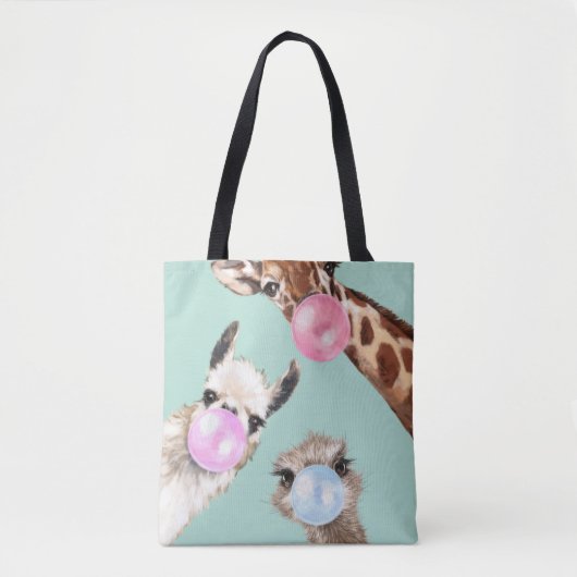 Tote Bag Bubble Gum Gang en vert (Devant)