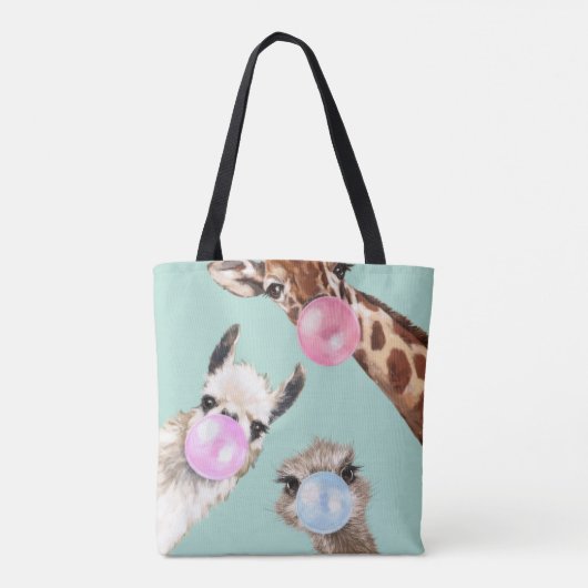 Tote Bag Bubble Gum Gang en vert  (Dos)