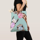 Tote Bag Bubble Gum Gang en vert  (De près)