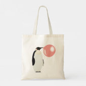 Tote Bag Buble Gomme Penguin soufflant bulle (Dos)