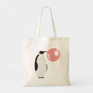 Tote Bag Buble Gomme Penguin soufflant bulle