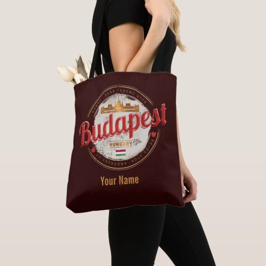 Tote Bag Budapest Design Hongrie Parlement Vintage (De près)