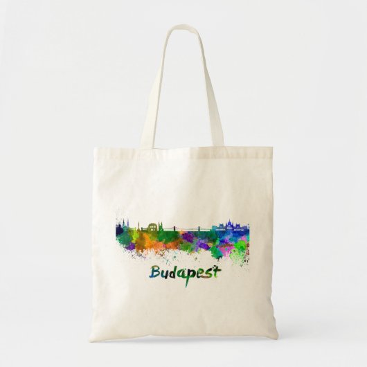 Tote Bag Budapest skyline in watercolor (Devant)