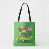 Tote Bag Buddy l'Elfe | Citation graphique de Noël (Devant)