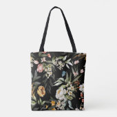 Tote Bag Budget Acheter Monogramme Aquarelle Art Florals No (Dos)