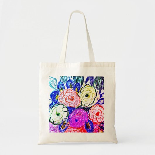 Tote Bag Budget Fourre-tout Green et Orange Rosas, (Devant)
