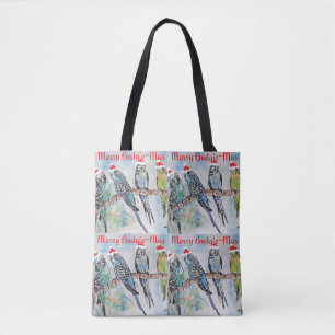 Tote Bag Budgie Budgies Joyeux Budgiemas Chaussette de Noël