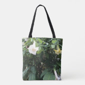 Tote Bag Budgies et fleurs de trompette blanche (Dos)