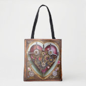 Tote Bag Buff Red Heart Steampunk Series (Devant)