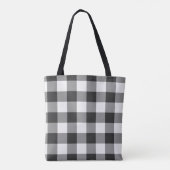 Tote Bag Buffalo Check blanc et noir Carrés plaid (Dos)