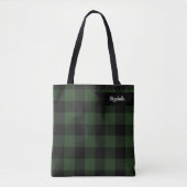 Tote Bag Buffalo Check Celtic Green and Black Carrés Plaid (Devant)