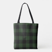 Tote Bag Buffalo Check Celtic Green and Black Carrés Plaid (Dos)